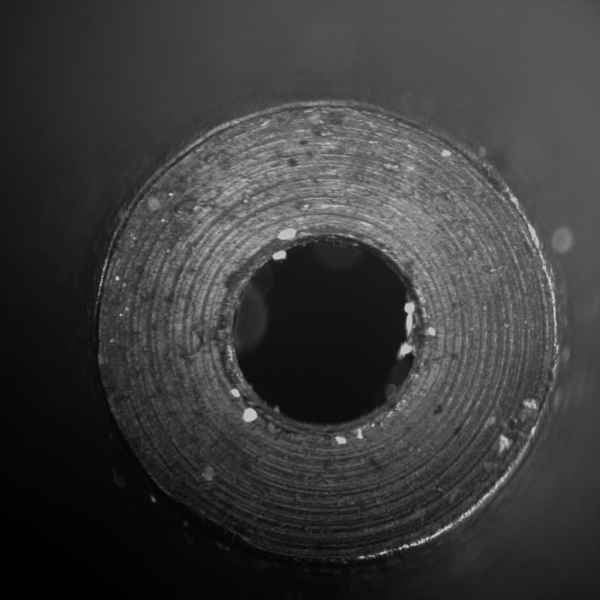 Microscope view of the original manufacturer's 0.4 mm nozzle